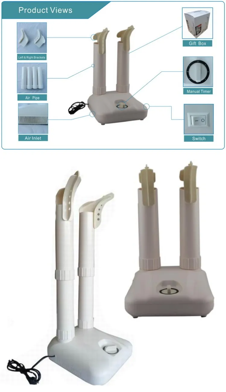 Portable Ozone Generator Automatic Shoes Dryer with Timer Control