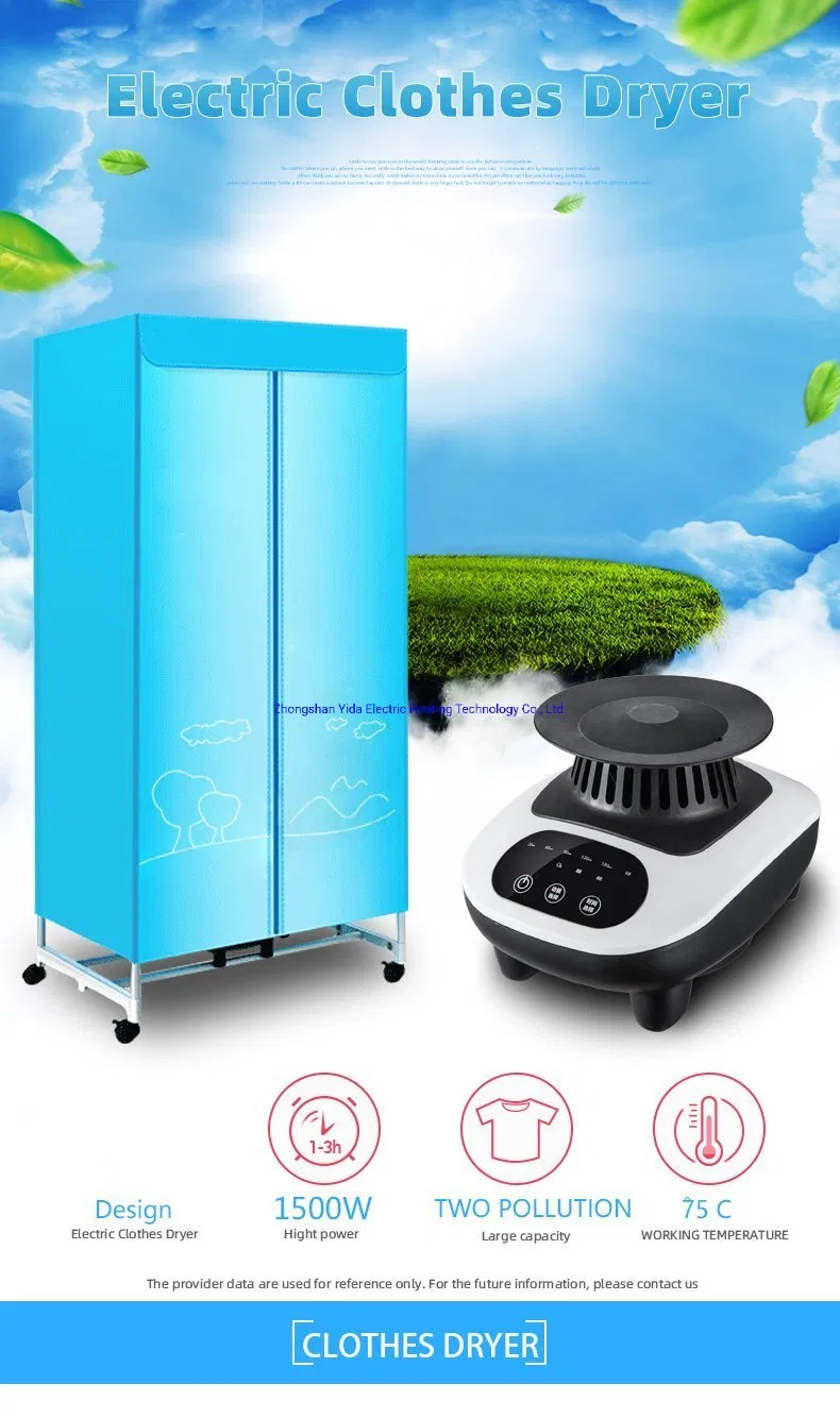 1500W High Power Portable Electric Clothes Dryer, Multifunctional Clothes Dryer, Freestanding Fast Clothes Dryer
