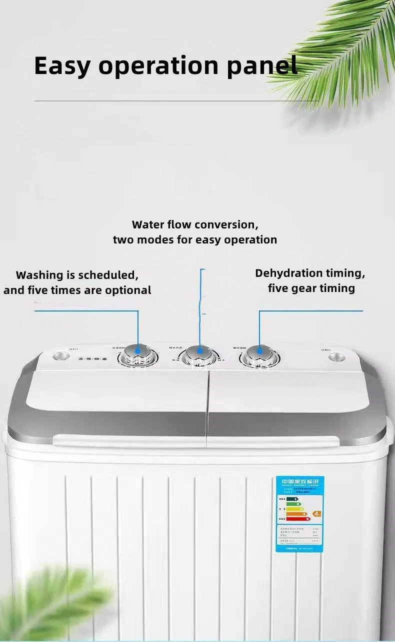 Large Capacity Semi-Automatic Double Tubs Portable Washer Top Load Electric Washing Machine