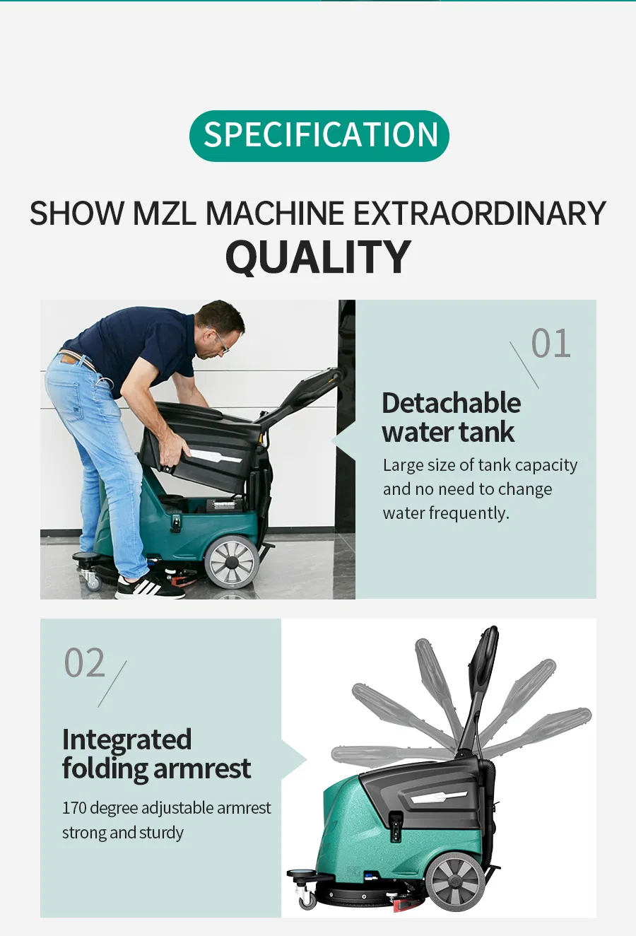Battery Floor Scrubber Vacuum Cleaning Machine Hotel Office and Home