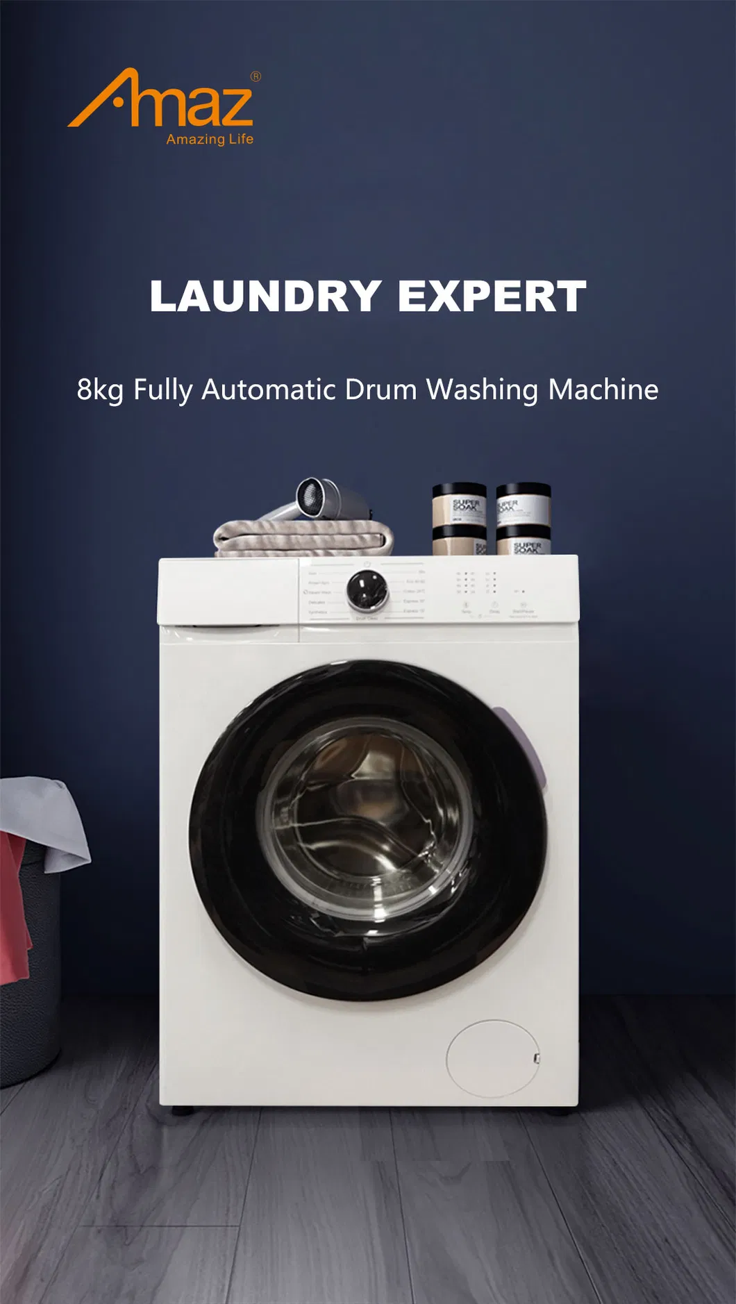 Top Quality Home Laundry Automatic Washing Front Loading Drum Washing Machine