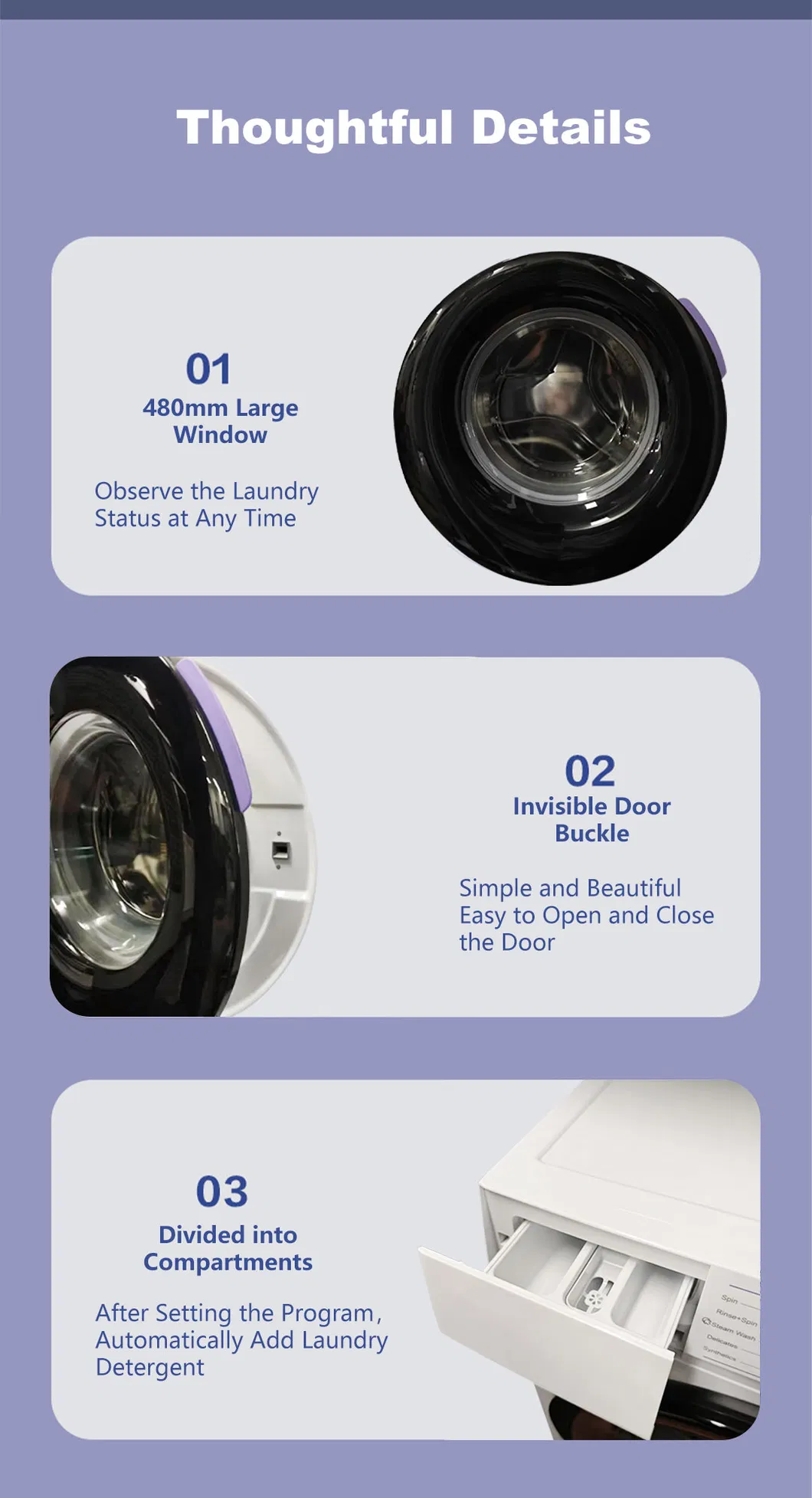 Top Quality Home Laundry Automatic Washing Front Loading Drum Washing Machine