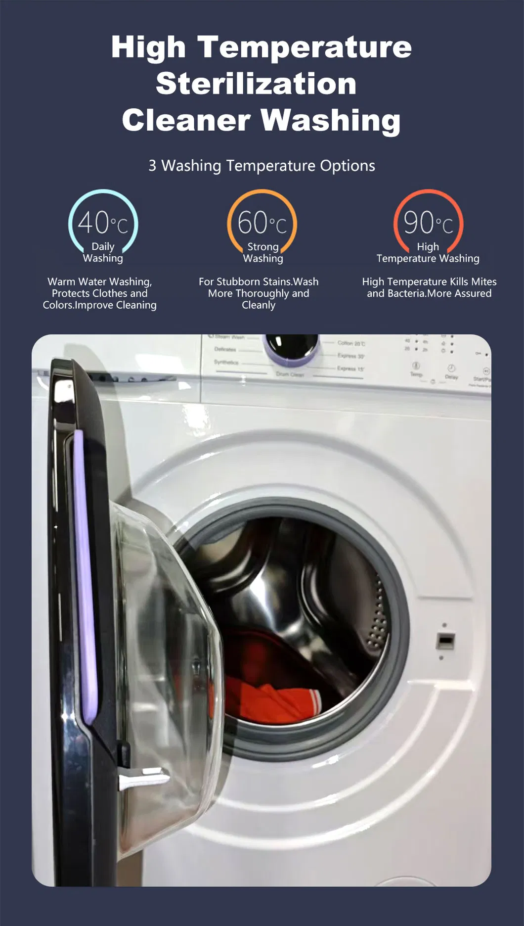 Top Quality Home Laundry Automatic Washing Front Loading Drum Washing Machine