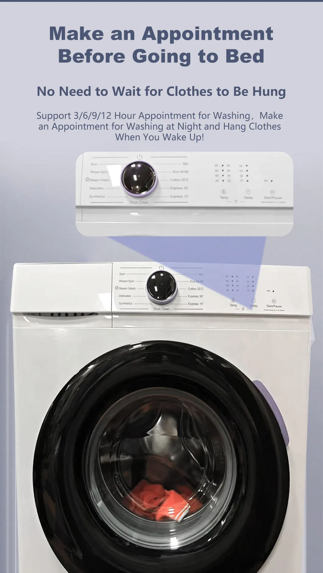 Top Quality Home Laundry Automatic Washing Front Loading Drum Washing Machine
