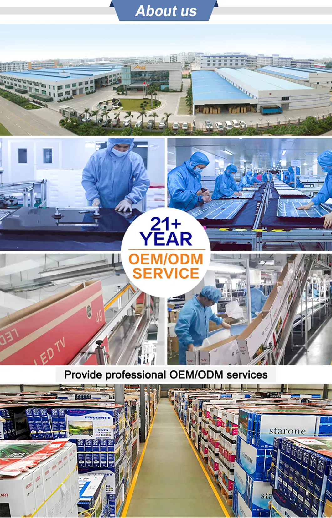 Amaz TV 65 Inch 4K Smart Television TV 8K 85 Inch Android Television 32 Pouces OEM Televisions