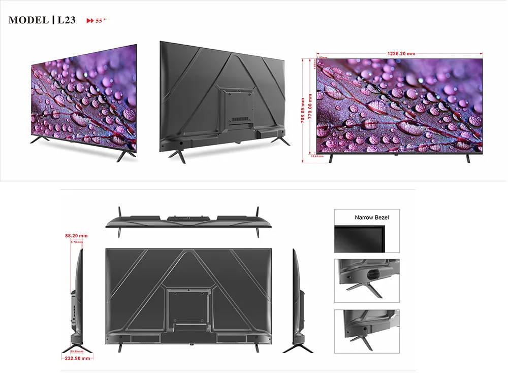 55 Inch Smart TV 4K Ultra HD Flat Screen Televisores-Smart-TV Smart Television Smart TV