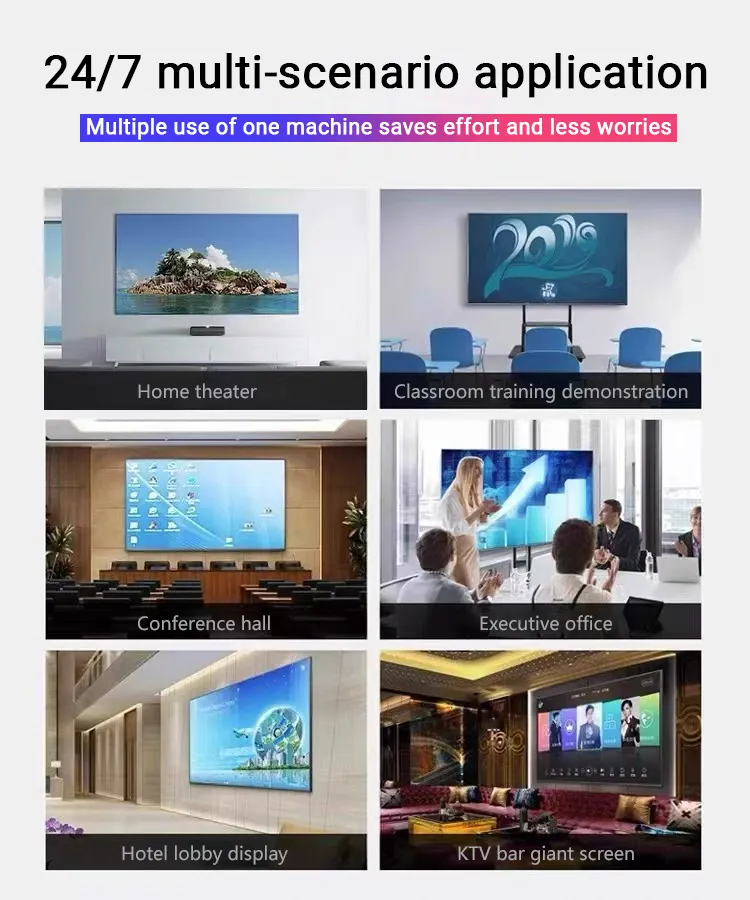 Television 65 Inch 55 Inch 4K UHD Smart Full Screen LED TV LED Black LCD Hotel TV