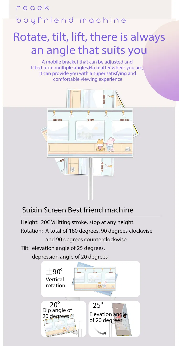 Portable LCD Monitors Wireless 1080P HD Video Player Stand TV 32" Smart Rotate Touch TV with Stand 4hr Battery