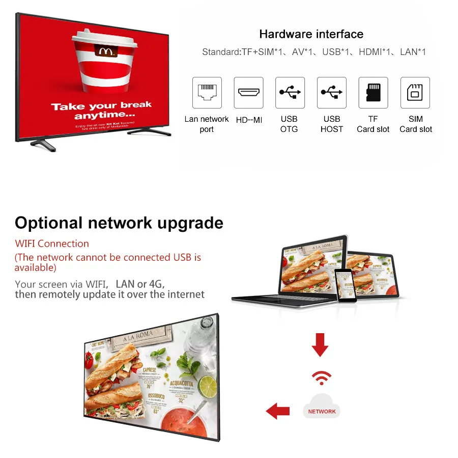 New 24"32"43"50" 4K UHD LCD LED TV with Digital System