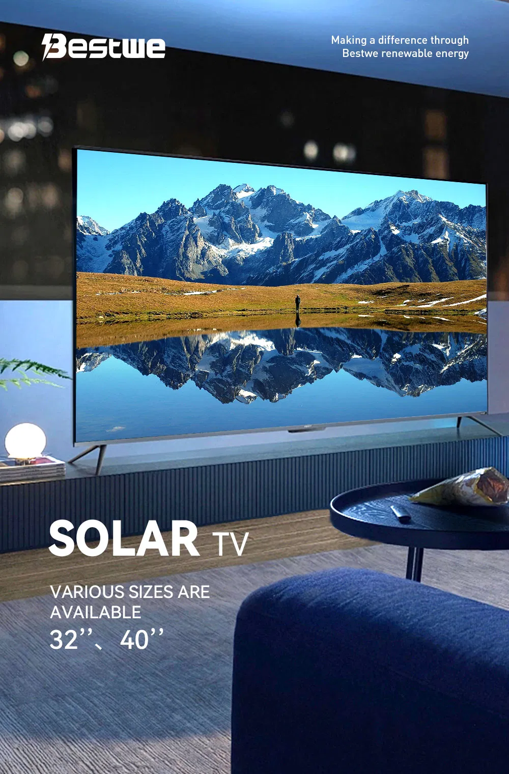 Solar 32 Inch LED Television Parts LCD Smart TV