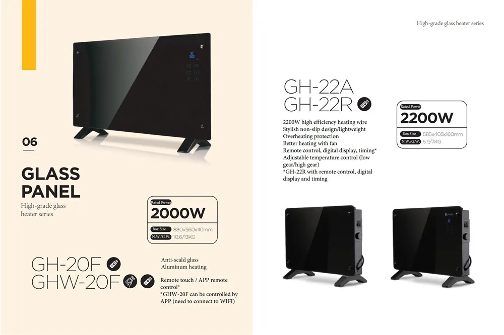 Electric Infrared Wall Panel Convector Heater Mirror Infrared Panel Heater