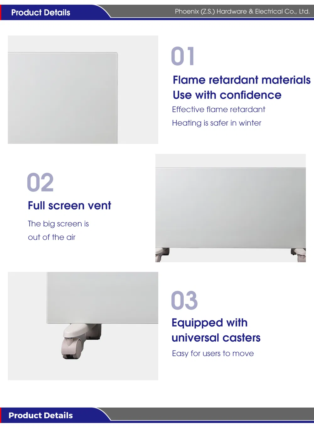 Wholesale Fast Heating Element Infrared Wall Panel Elegant Convector Electric Heater