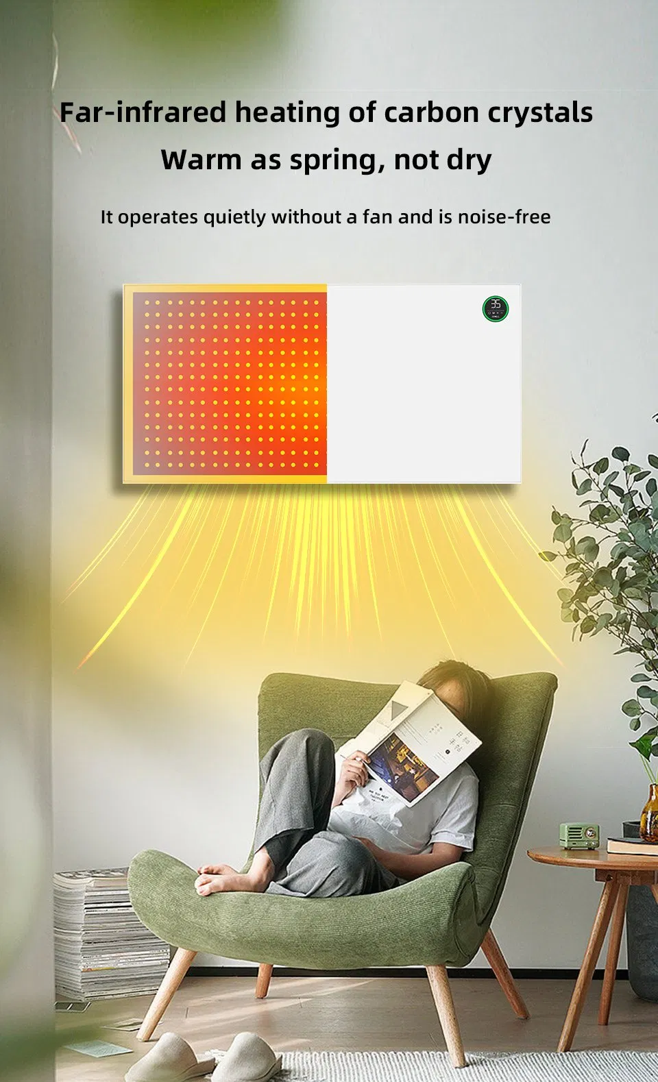 Smart Carbon Crystal Panel Heater with Remote and APP Control