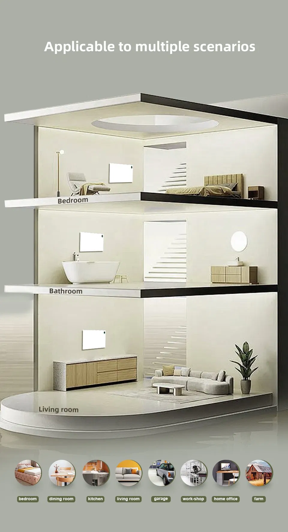 Smart Carbon Crystal Panel Heater with Remote and APP Control