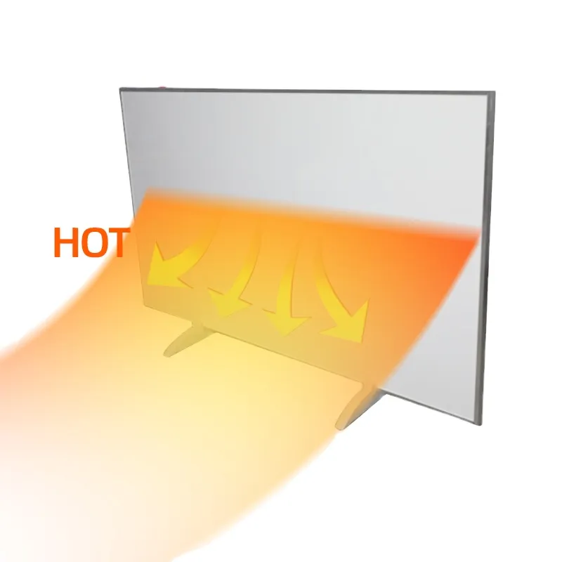 White Frameless Thermostat Electric Panel Carbon Crystal Infrared Heater