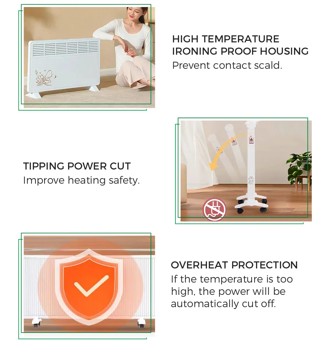 Electric Infrared Heating Panel Wall-Mounted Convector Home Heater with Infrared Fan