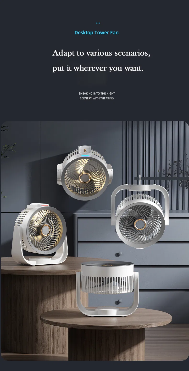 2025 New Intelligent Voice Control Portable Rechargeable Fan for Outdoor Bedroom Office