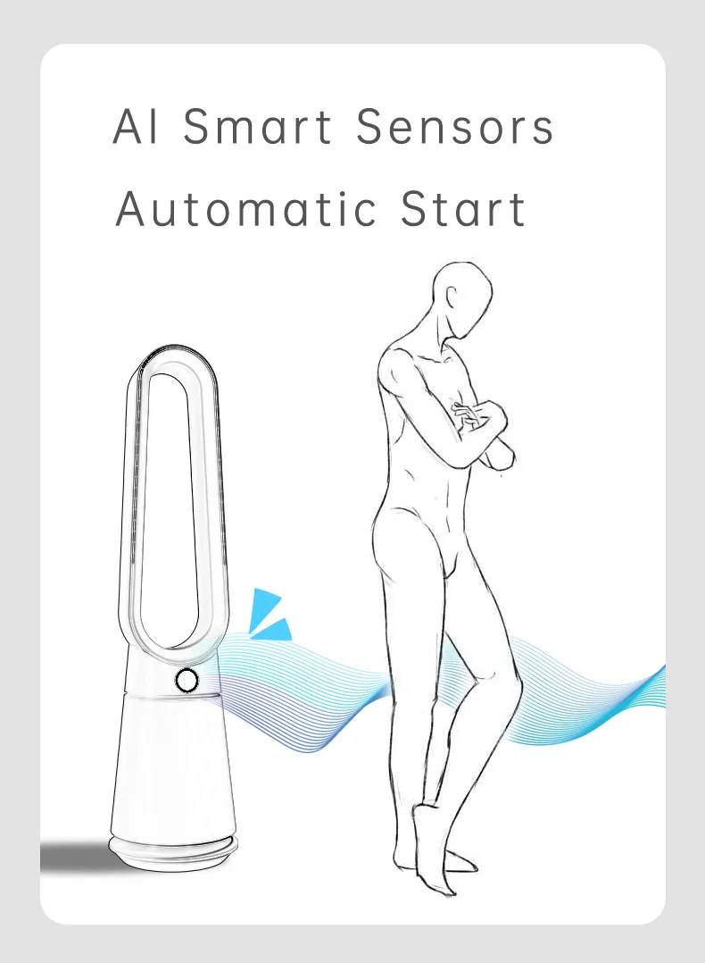 OEM ODM Bladeless Air Purifier Fan 41 Inch Air Circulation Invisible Fan Blade Tower Fan for Household