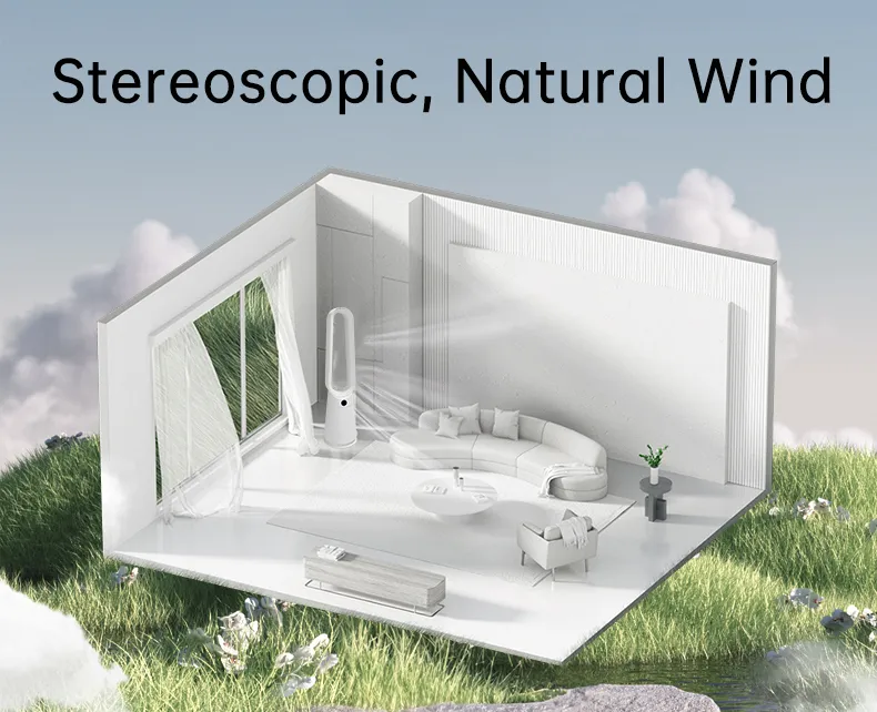 OEM ODM Bladeless Air Purifier Fan 41 Inch Air Circulation Invisible Fan Blade Tower Fan for Household