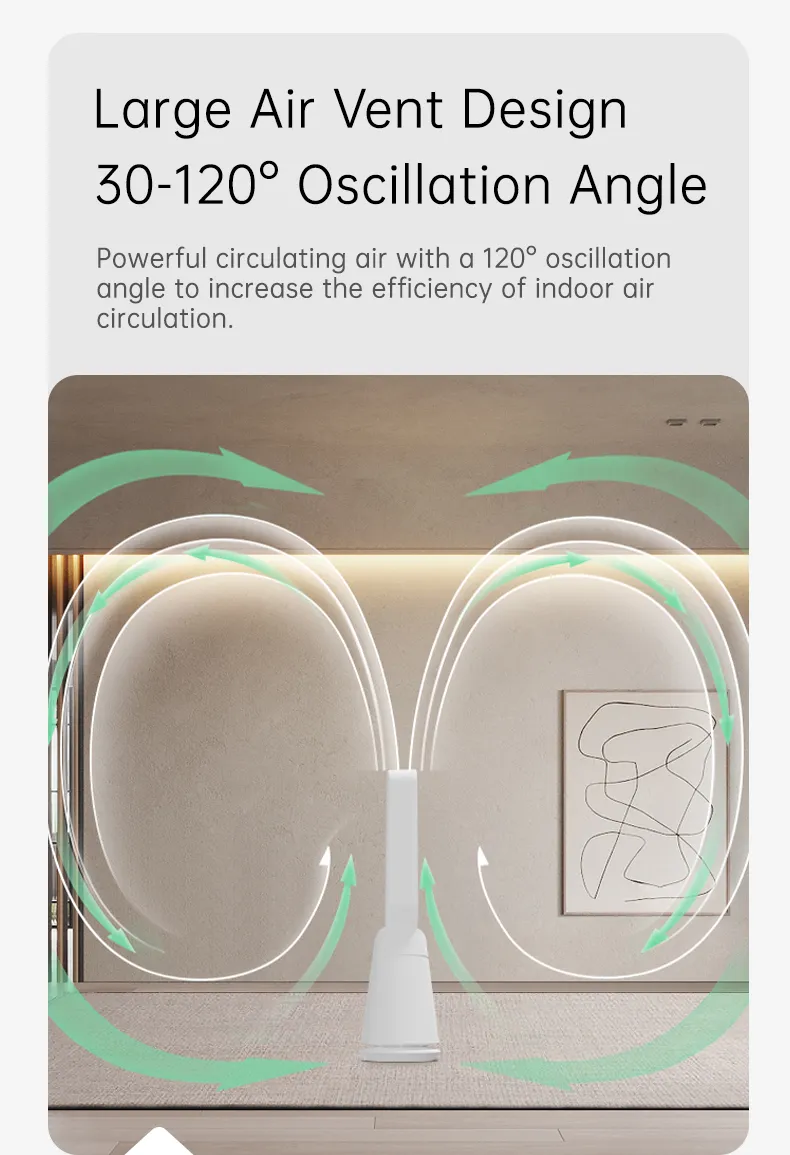 OEM ODM Bladeless Air Purifier Fan 41 Inch Air Circulation Invisible Fan Blade Tower Fan for Household
