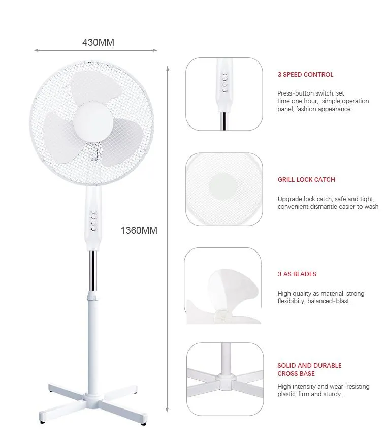 Cooling Stand Fan with Cross Base with Cheapest Price