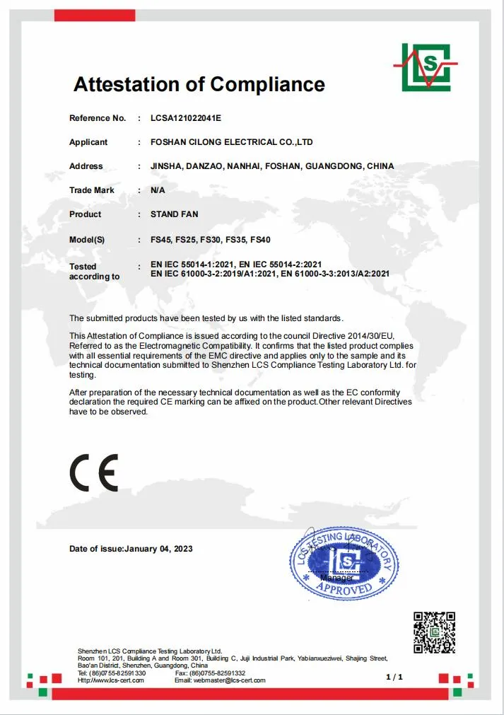 Home Silent Classic 45W 16" Electric Pedestal Fan Indoor High Speed 16 Inch Stand Fan