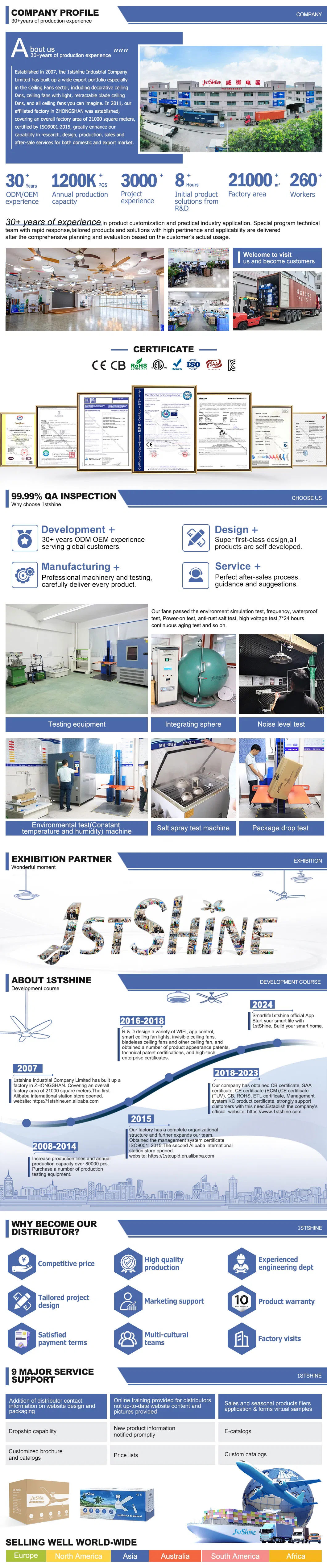 1stshine Ceiling Fan Manufacturer Fancy ABS Blades Dcf-Fs52920 DC Ceiling Fan with Light