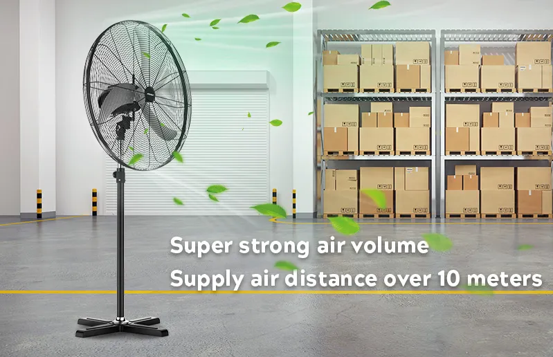 20 24 26 30 Inch High Air Volume Oscillation Ventilation Warehouse Wall DC Brushless Motor Energy Saving Electric Industrial Stand Fan
