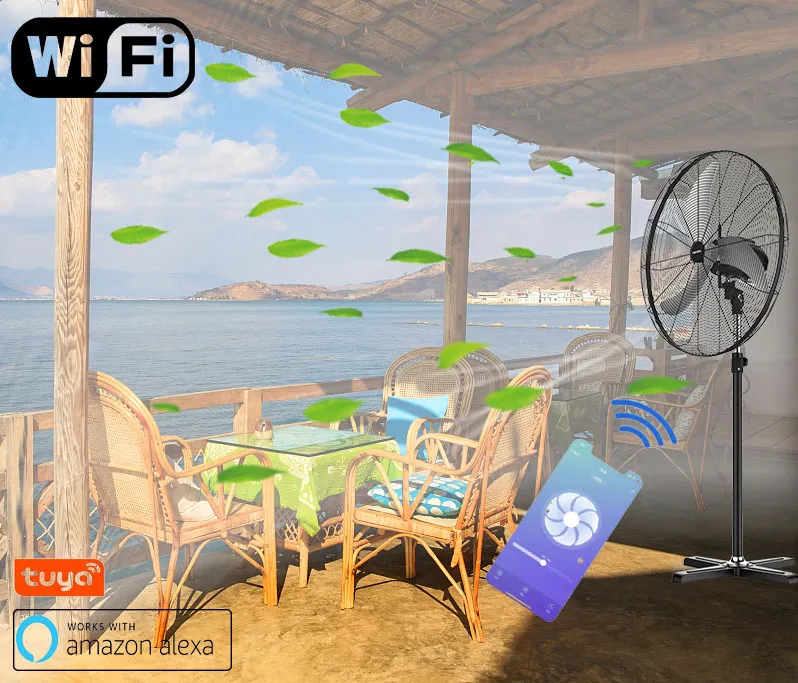 20 24 26 30 Inch High Air Volume Oscillation Ventilation Warehouse Wall DC Brushless Motor Energy Saving Electric Industrial Stand Fan