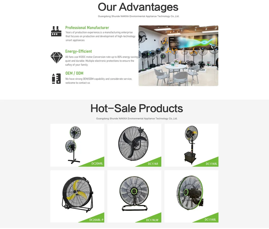 20 24 26 30 Inch High Air Volume Oscillation Ventilation Warehouse Wall DC Brushless Motor Energy Saving Electric Industrial Stand Fan