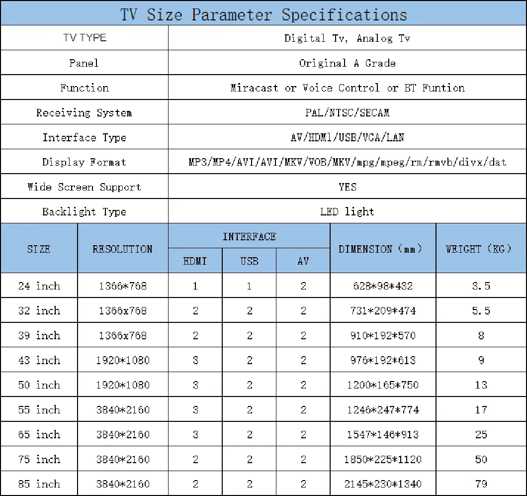 OEM 55 Inch 4K Television Ross Gold Metal Smart Flat Screen LCD TV Smart LED TV