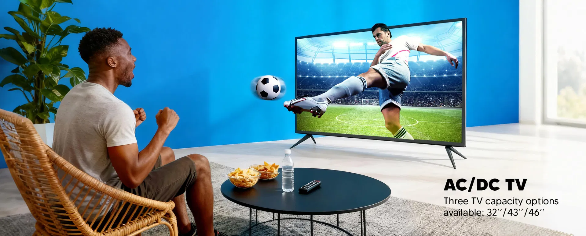 32 Inch New Solar Product Smart AC DC TV with Solar Panel and Battery 12V Rechargeable Solar Television