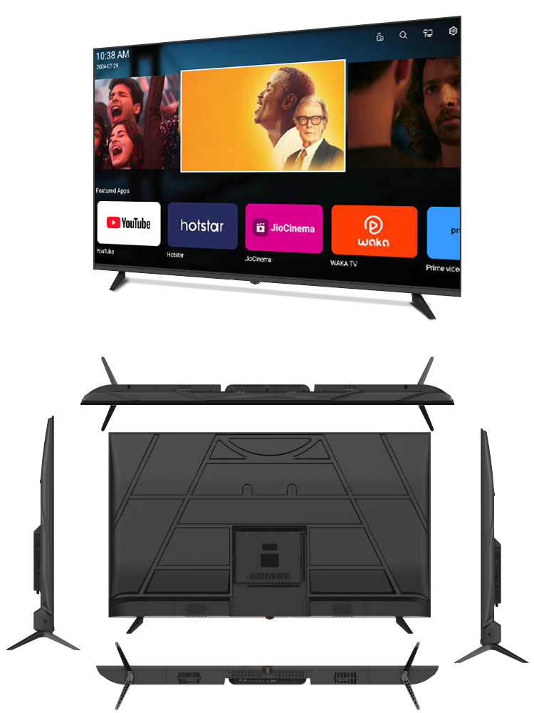 Chigo TV Large 2K LED Curved Television 32 43 50 55 65 75 85 100 Inch Webo Android Google Systems 4K UHD Qled 3D Smart TV