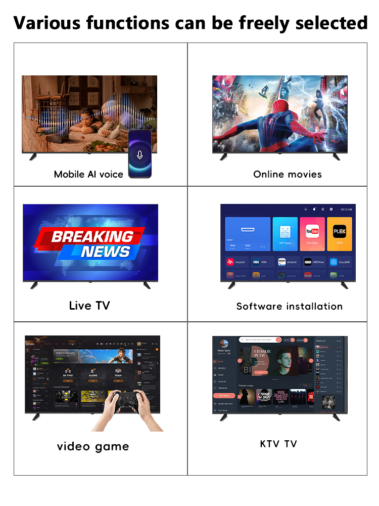 Fabricante 4K UHD Qled OLED TV Webos/Android/Google 32 43 50 55 65 75 85 100 Inch Television Pulgadas LED 2K FHD Con WiFi LCD 3D Smart TV