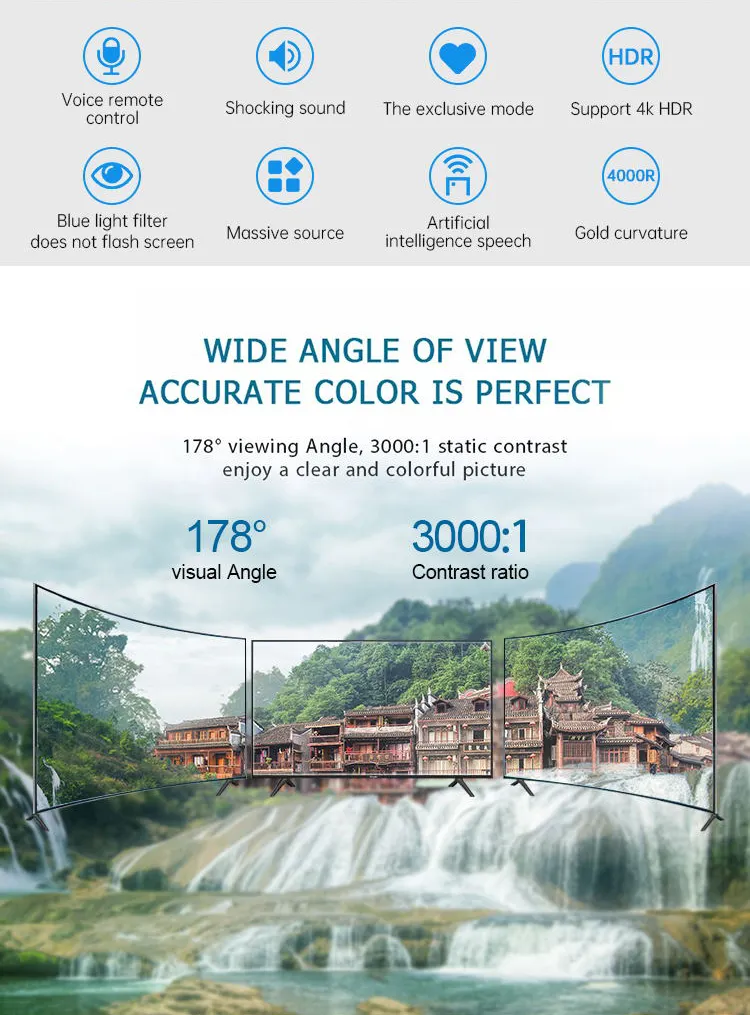 Kuai Factory Customized Large Size Television 55 65 75 Inch Smart TV 85 Inches OLED Smart TV 4K UHD Hdr Flat Screen LED LCD TV Smart 85 Inch