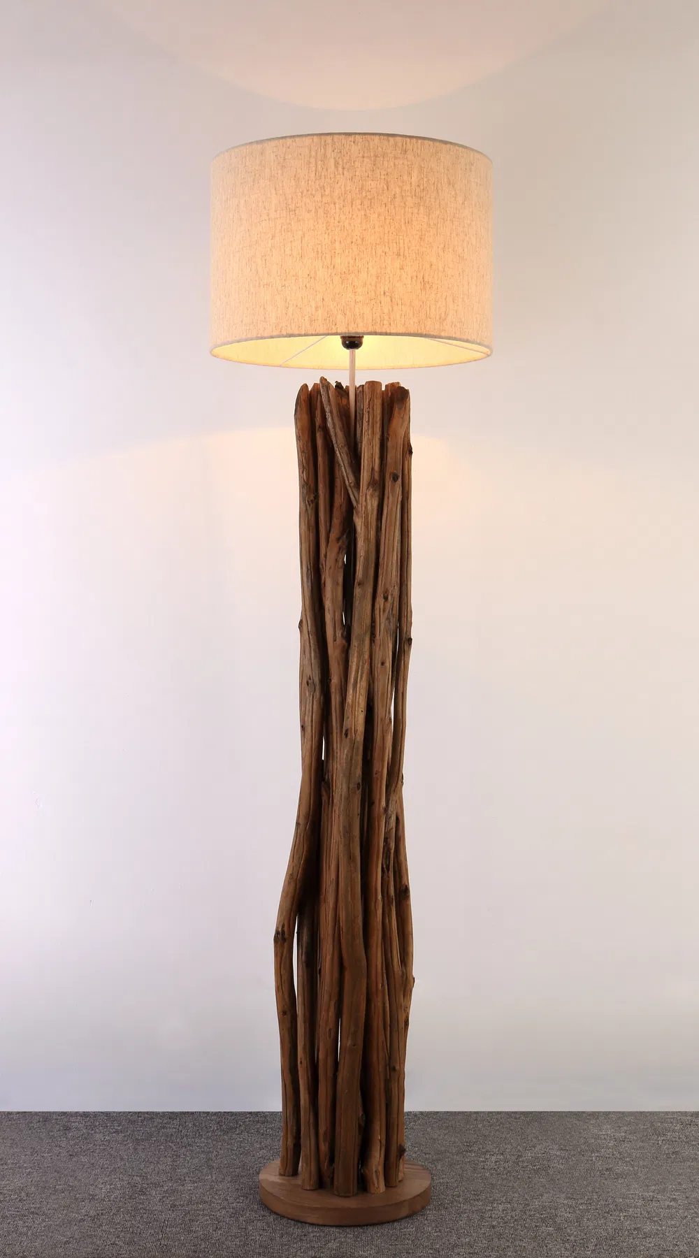 LED Creative Antique Finish Flood Drift Wood Floor Standing Lamp for Living Room Bedroom Homestay