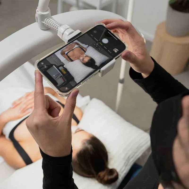 Half Moon Salon LED Photography Floor Lamp for Makeup Lashes Extension Tattoo