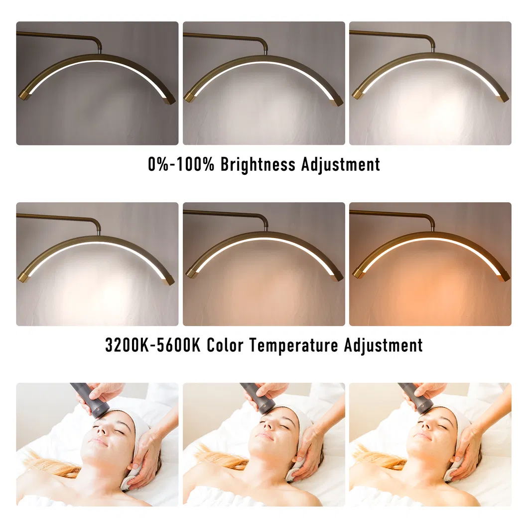 Half Moon Salon LED Photography Floor Lamp for Makeup Lashes Extension Tattoo