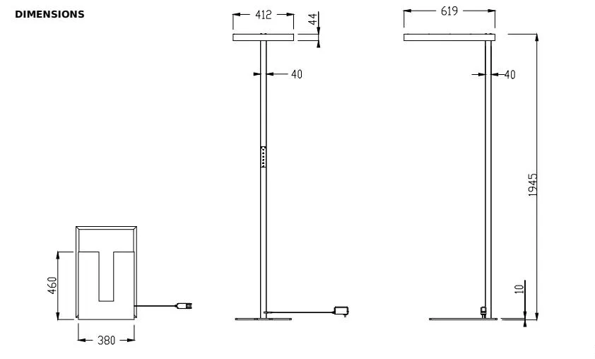 Modern Smart LED Floor Lamp Over 12000 Lumen with Touch Panel