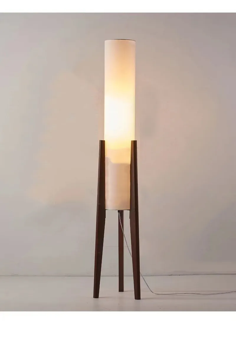 Hot Sale Nordic Wood Fabric Tripod LED Floor Lamp Japanese Retro Indoor Design Home Decoration Living Room Floor Light (ZY-L194)