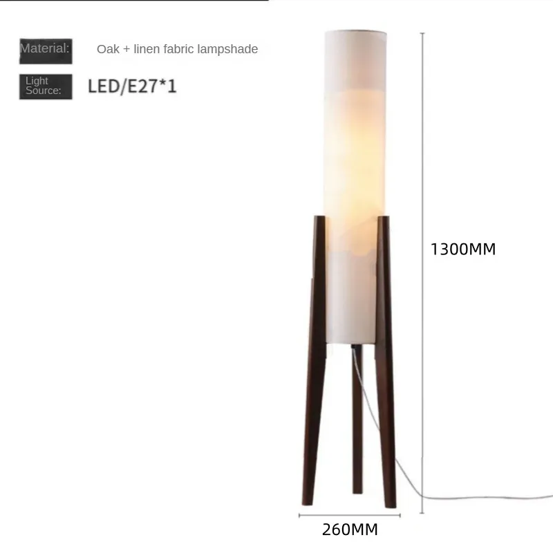 Hot Sale Nordic Wood Fabric Tripod LED Floor Lamp Japanese Retro Indoor Design Home Decoration Living Room Floor Light (ZY-L194)