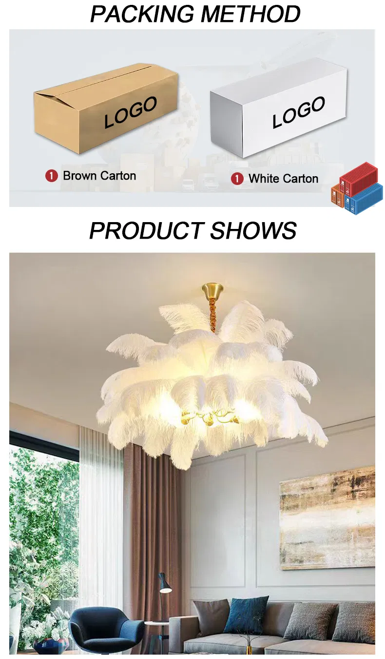 Modern Light LED Standing Ostrich Luxury Modern LED Corner Feather Floor Lamp