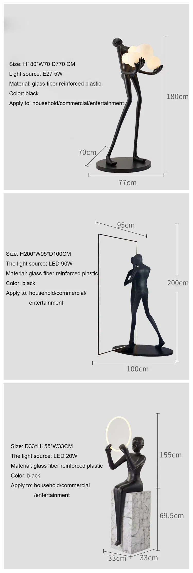 Hotel Living Room Designer Modern Minimalist Art Decoration Standing LED Floor Lamp Corner Resin Sculpture Floor Lamp
