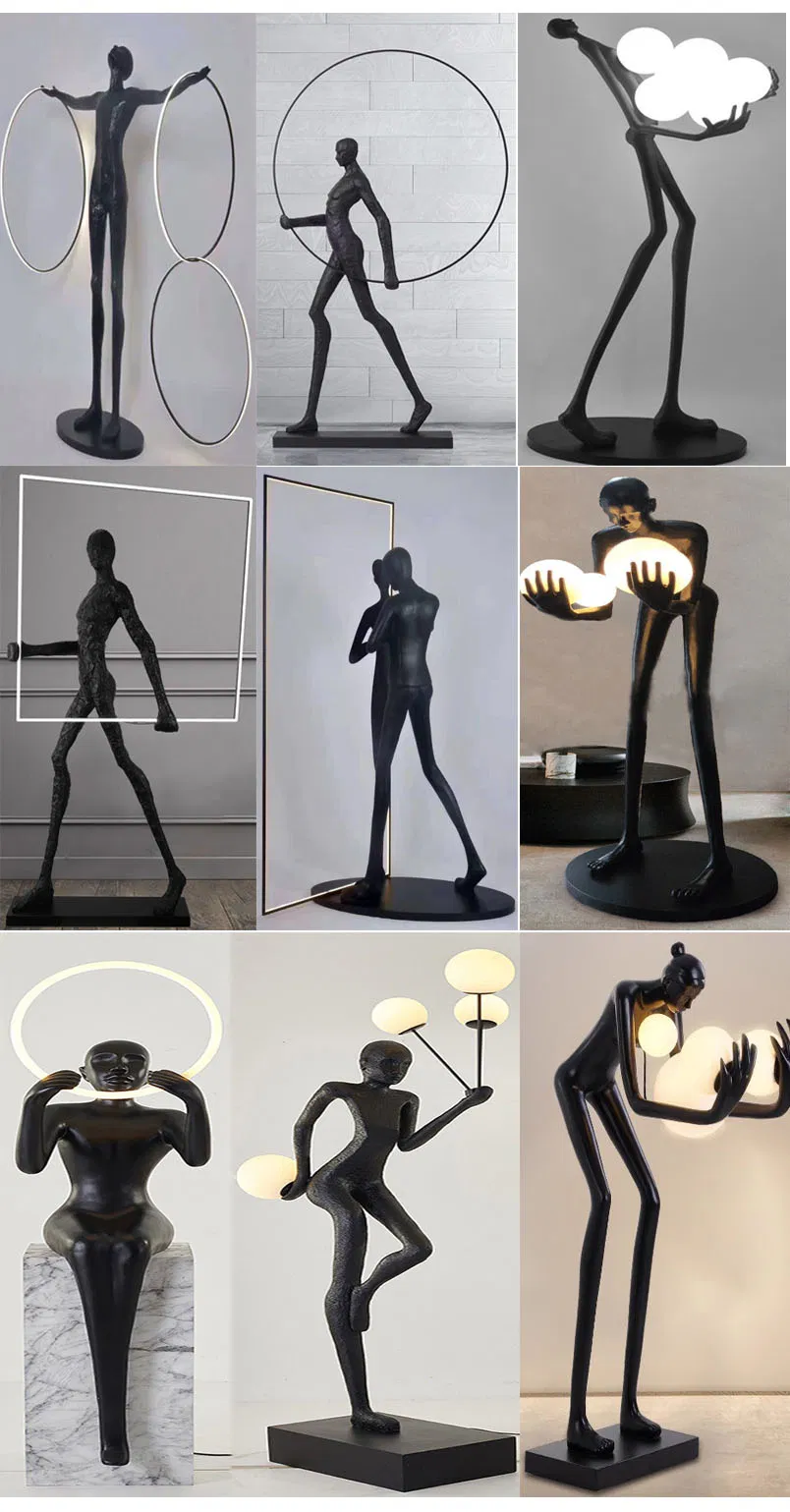 Hotel Living Room Designer Modern Minimalist Art Decoration Standing LED Floor Lamp Corner Resin Sculpture Floor Lamp