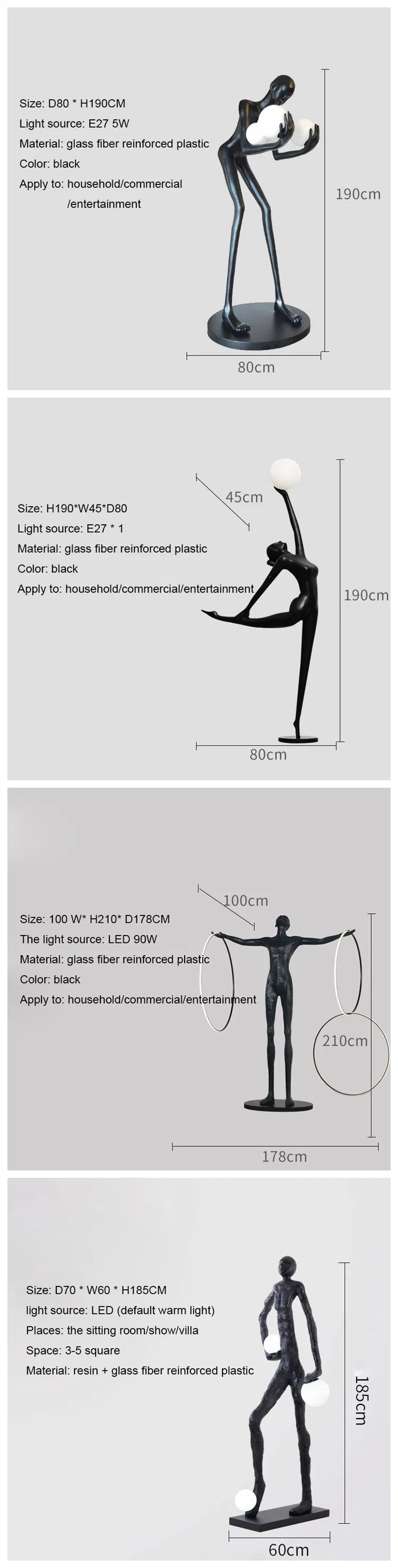 Hotel Living Room Designer Modern Minimalist Art Decoration Standing LED Floor Lamp Corner Resin Sculpture Floor Lamp