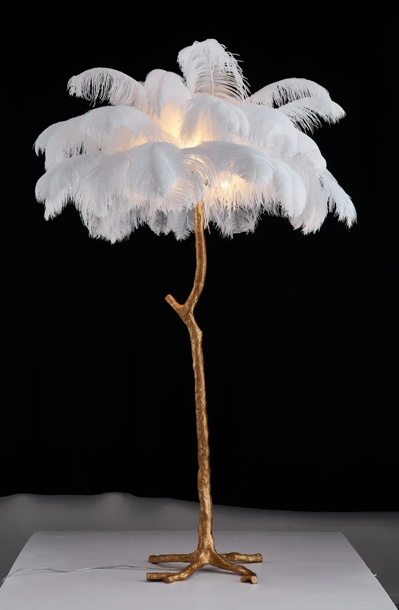 Nordic LED Colourful Ostrich Feather Palm Tree Floor Lamp for Living Room Home Modern Floor Light (ZY-YM01)