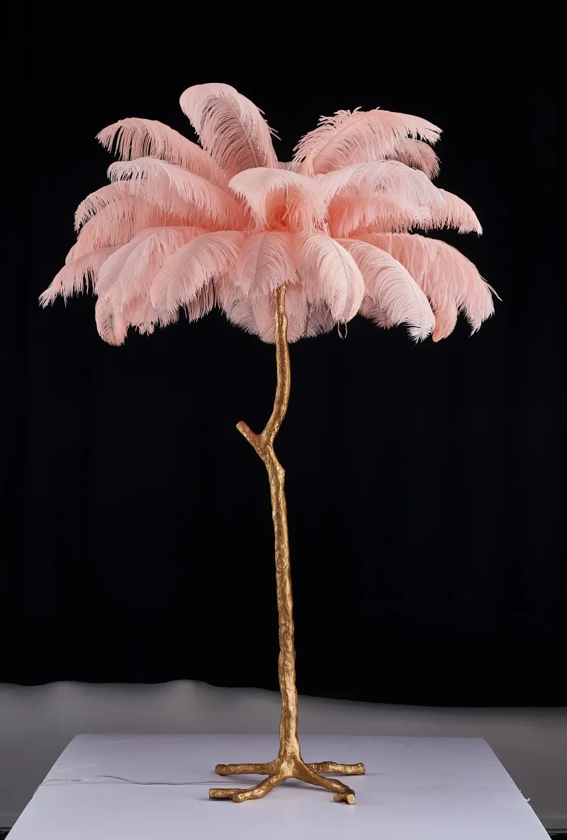 Nordic LED Colourful Ostrich Feather Palm Tree Floor Lamp for Living Room Home Modern Floor Light (ZY-YM01)