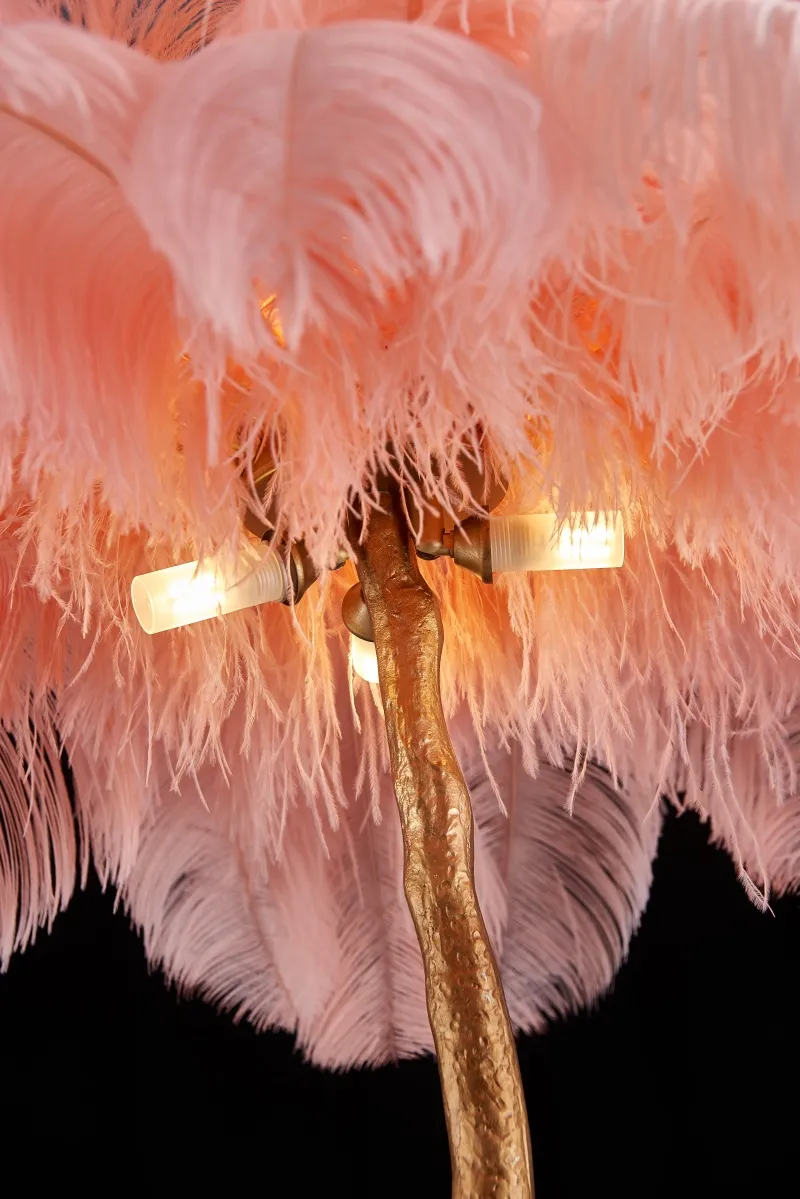 Nordic LED Colourful Ostrich Feather Palm Tree Floor Lamp for Living Room Home Modern Floor Light (ZY-YM01)