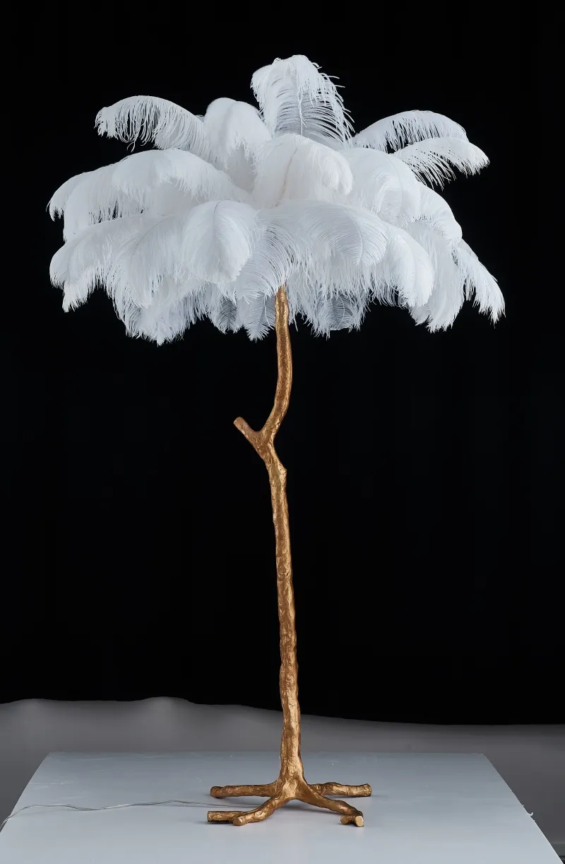 Nordic LED Colourful Ostrich Feather Palm Tree Floor Lamp for Living Room Home Modern Floor Light (ZY-YM01)