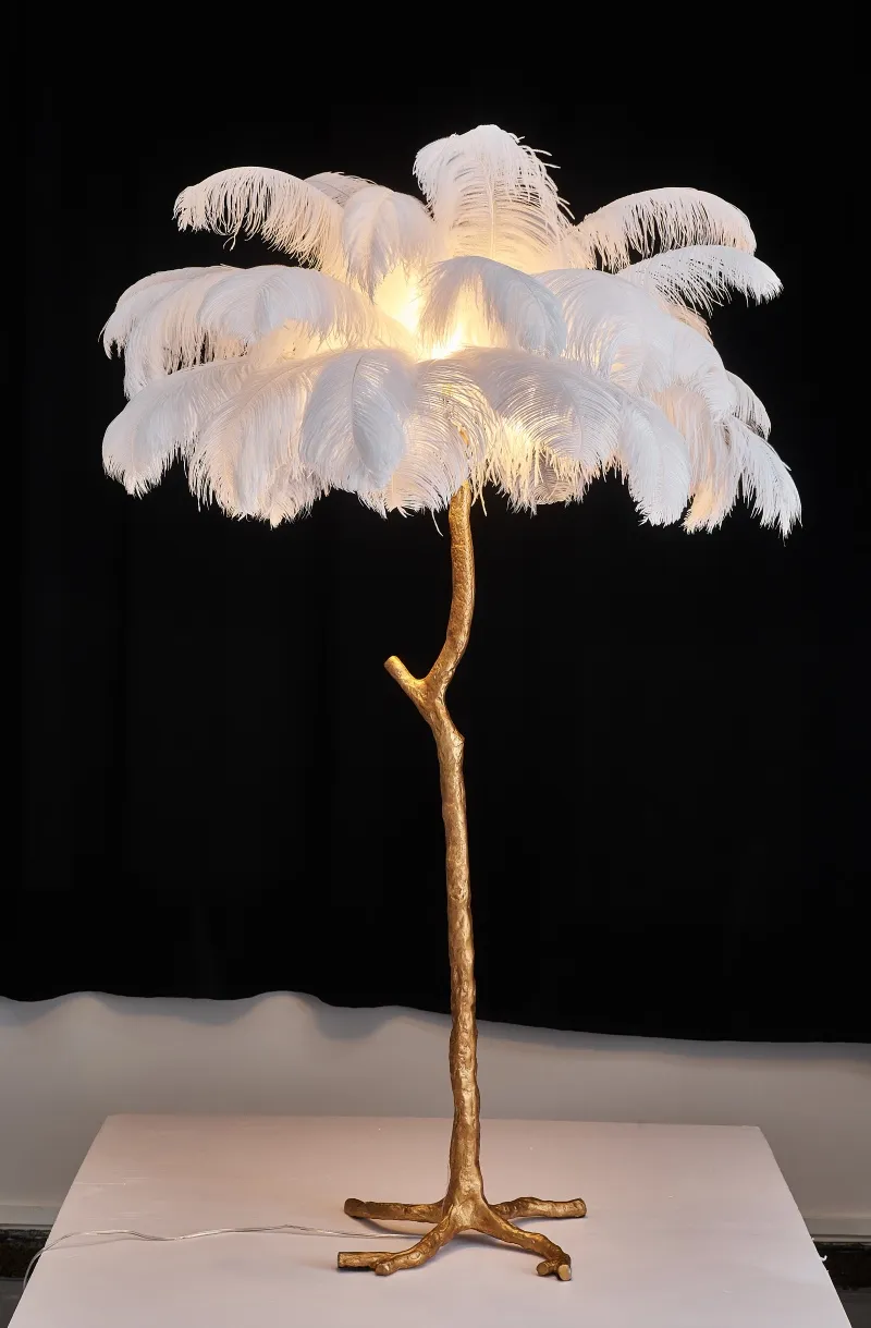 Nordic LED Colourful Ostrich Feather Palm Tree Floor Lamp for Living Room Home Modern Floor Light (ZY-YM01)